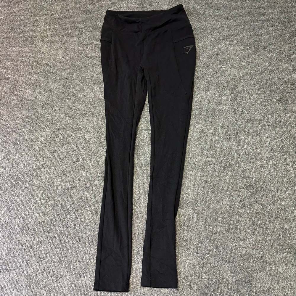 Gymshark Leggings Womens Size S Black Scrunch Butt Side Pockets Athletic Yoga